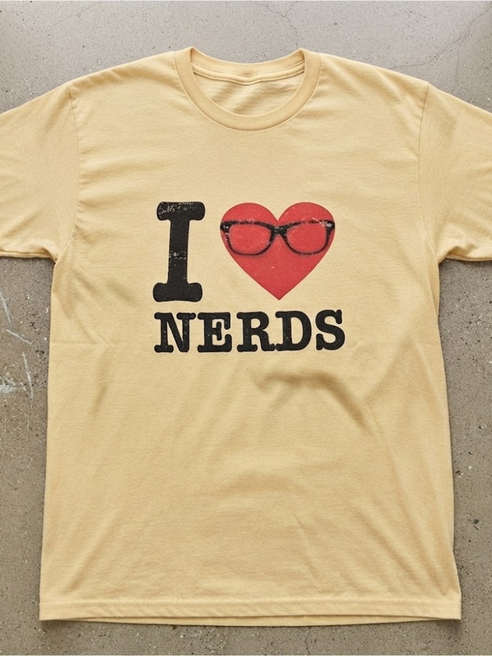 Heart Nerds Graphic Tee Top Gildan T-shirt Yellow